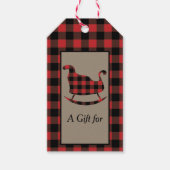 Étiquettes-cadeau Red Buffalo Plaid Christmas Sleigh and Tree (Devant)