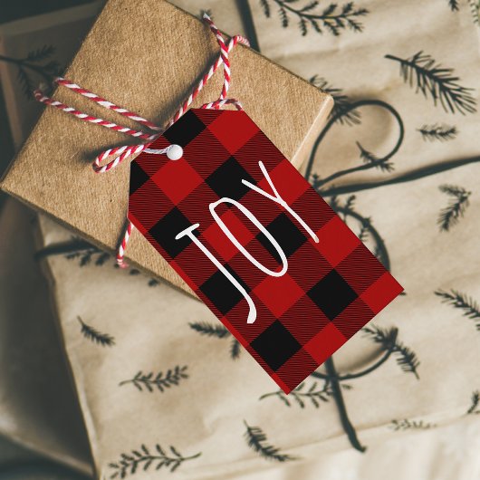 Étiquettes-cadeau Red Buffalo Plaid & Joy | Holiday