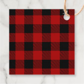 Étiquettes Cadeau Red Buffalo Plaid & Joyeux Noël |Nom personnel (Dos)