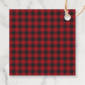 Étiquettes Cadeau Red Buffalo Plaid Kraft Joyeuses vacances (Dos)