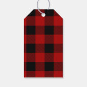 Étiquettes-cadeau Red Buffalo Plaid & White Deer | Nom personnel (Dos)