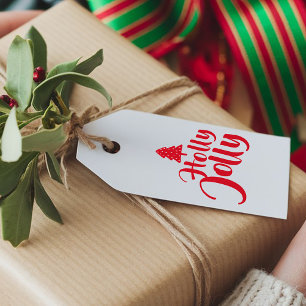 Étiquettes-cadeau Red Chic Festigraphy Holly Jolly De