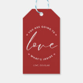 Étiquettes-cadeau Red Cute Love Valentine's Day Circle (Dos)