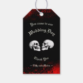 Étiquettes-cadeau Red Death Dancing Skeletons Mariage gothique (Devant)