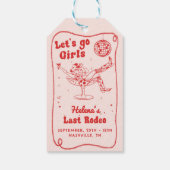 Étiquettes-cadeau Red Disco Rodeo Cowgirl Week-end Bachelorette (Dos)