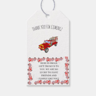 Étiquettes-cadeau Red Firetruck Anniversaire Favoriser Tags