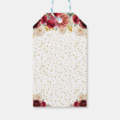 Étiquettes-cadeau Red Floral Princess Joyeux anniversaire (Dos)