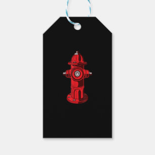 Étiquettes-cadeau Red Graphic Fire Hydrant Pompier Cadeaux de travai