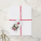Étiquettes-cadeau Red Green Noël Père Noël (Avec de la ficelle)