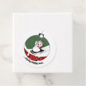 Étiquettes Cadeau Red / Green Snowman (En situation)
