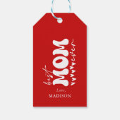 Étiquettes-cadeau Red Grey mignonne meilleure maman jamais (Dos)