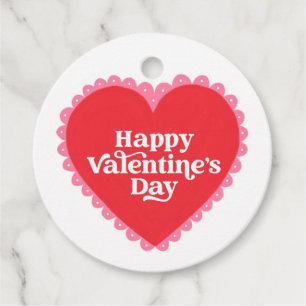 Étiquettes Cadeau Red Heart Valentine's Day