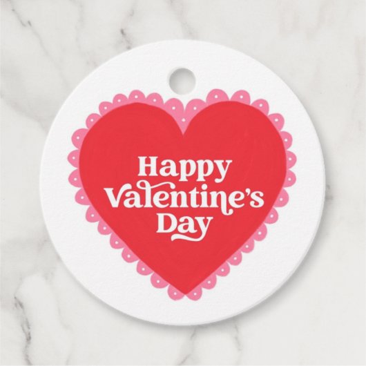 Étiquettes Cadeau Red Heart Valentine's Day (Devant)