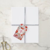 Étiquettes-cadeau Red Hearts Whimsical Love Motif Saint Valentin (Avec de la ficelle)