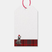 Étiquettes-cadeau Red Holiday Plaid Irish Wolfhound Dog Christmas (Dos)