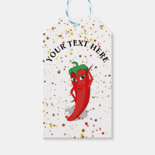 Étiquettes-cadeau Red Hot Pepper Diva Paint Splatter