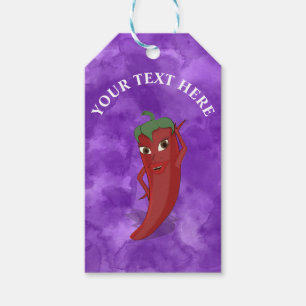 Étiquettes-cadeau Red Hot Pepper Diva Purple Aquarelle