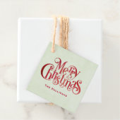 Étiquettes Cadeau Red Joyeux Noël Typographie Festive Police (En situation)