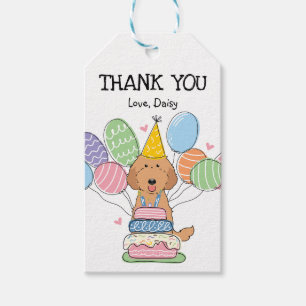 Étiquettes-cadeau Red Labradoodle Chien Anniversaire Fête Favoriser
