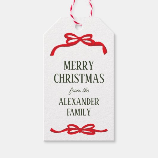 Étiquettes-cadeau Red Looping Prés Noël (Devant)