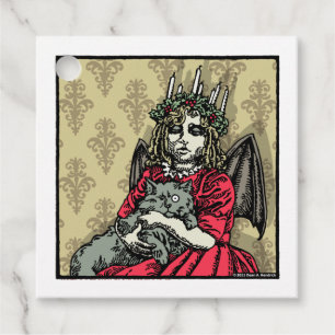 Étiquettes Cadeau Red Lucia and Cat - Tags cadeaux Pop Goth Holiday