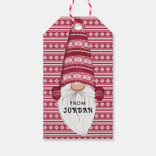 Étiquettes-cadeau Red Nordic Gnome Personnalisé