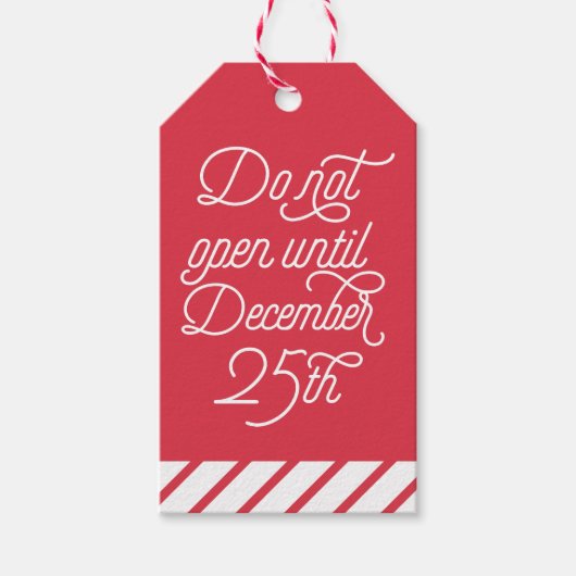 Étiquettes-cadeau Red N'Ouvre Pas Avant Le 25 Décembre | Vacances (Devant)