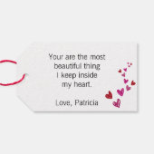 Étiquettes-cadeau Red Pink Scribbled Hearts Valentine's Day Script (Dos (Horizontal))
