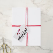 Étiquettes-cadeau Red Pink Scribbled Hearts Valentine's Day Script (With Twine)