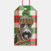 Étiquettes-cadeau Red Plaid et Scottish Terrier Dog Noël (Devant)