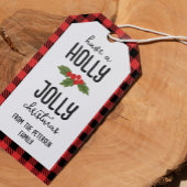 Étiquettes-cadeau Red Plaid Have A Holly Jolly Christmas From Name
