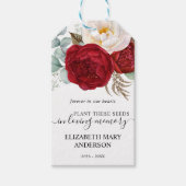 Étiquettes-cadeau Red Rose Floral Seed Packet Memorial Funeral (Devant)