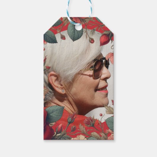 Étiquettes-cadeau Red Roses PHOTO Memorial Keepsaké Sentimental (Devant)