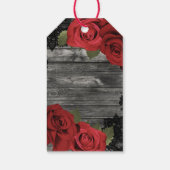 Étiquettes-cadeau Red Roses Rustique Black dentelle Mariage Faveur C (Dos)