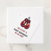 Étiquettes Cadeau Red Rumble First Knockout Boxing Anniversaire (En situation)