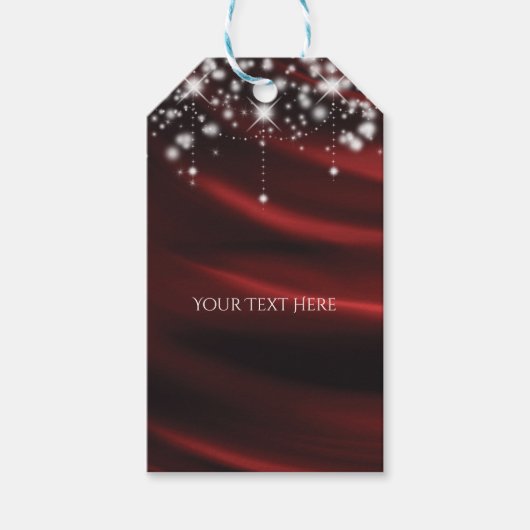Étiquettes-cadeau Red Silk & Sparkle Glam Hollywood Custom Favoriser (Devant)