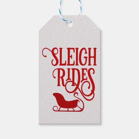 Étiquettes-cadeau Red Sleigh Rides (Devant)