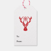 Étiquettes-cadeau Red Snowflake Deer (Dos)