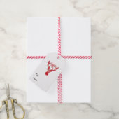 Étiquettes-cadeau Red Snowflake Deer (Avec de la ficelle)