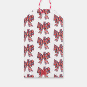 Étiquettes-cadeau Red Tartan Plaid Christmas Bow (Dos)