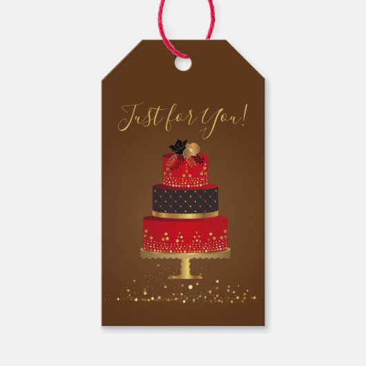 Étiquettes-cadeau Red Velvet Custom Birthday Invitation Card (Devant)