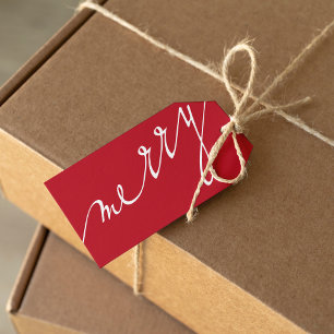 Étiquettes-cadeau Red Very Joyeux Photo personnalisée Noël