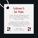 Étiquettes Cadeau Red Welcome to Las Vegas Welcome Basket Mariage<br><div class="desc">Se marier à Las Vegas ? Ces étiquettes rouges,  noires et blanches ajouteraient parfaitement à la corbeille d'accueil ou au sac de bienvenue de votre hôtel. Personnalisez avec votre propre texte sincère.</div>