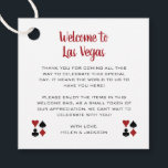 Étiquettes Cadeau Red Welcome to Las Vegas Welcome Basket Mariage<br><div class="desc">Se marier à Las Vegas ? Ces étiquettes rouges,  noires et blanches ajouteraient parfaitement à la corbeille d'accueil ou au sac de bienvenue de votre hôtel. Personnalisez avec votre propre texte sincère.</div>