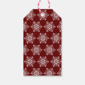Étiquettes-cadeau Red White Modern Snowflake Christmas Pattern  (Dos)