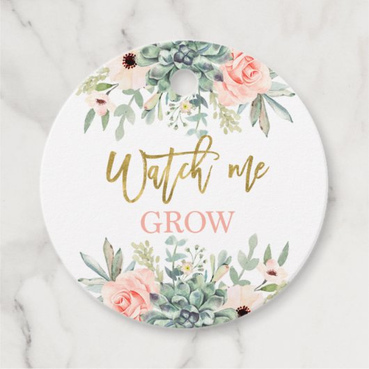 Étiquettes Cadeau Regardez-moi grandir succulents (Devant)