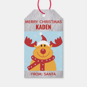 Étiquettes-cadeau Reindeer Cartographié pour enfants de Noël