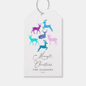 Étiquettes-cadeau Reindeer Joyeux Noël bonbon Pastel (Devant)