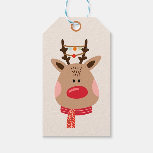 Étiquettes-cadeau Reinder de Noël (Devant)