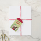 Étiquettes-cadeau RÉINDEUR NOËL mignon nez rouge rudolph rouge vert (Avec de la ficelle)